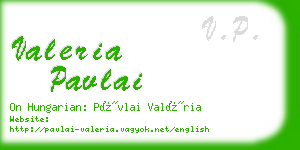 valeria pavlai business card